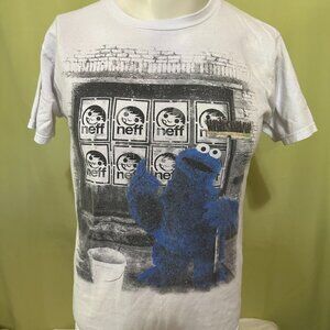 Neff Cookie Monster Sesame Street Men's White T Shirt Small